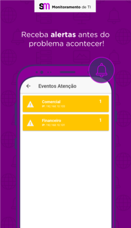 Alertas automáticos disparados pelo aplicativo mobile do SM