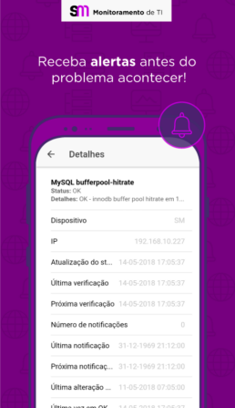 Alertas automáticos disparados pelo aplicativo mobile do SM